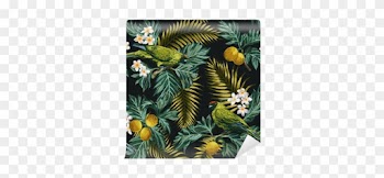 Seamless Tropical Pattern With Leaves, Flowers And - Sleeve Duo For Apple Macbook Pro 13" - Black/leaf Pattern5