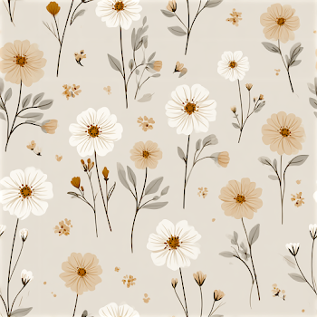 Seamless Vector Floral Pattern with Wildflowers