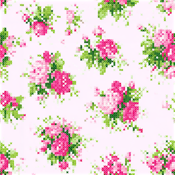 Seamless Vintage Floral Embroidery Pattern