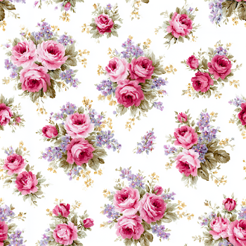 Seamless Vintage Floral Pattern with Roses and Blossoms