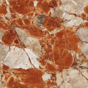 Seamless Warm Rust Orange Marble Texture with White and Brown Veins