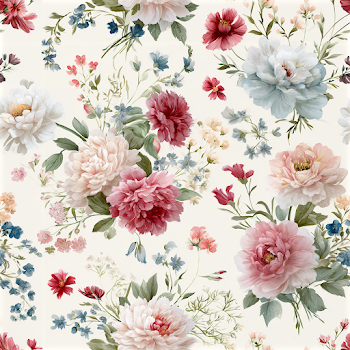 Seamless Watercolor Floral Pattern in Pastel Tones