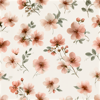 Seamless Watercolor Floral Pattern with Wild Roses