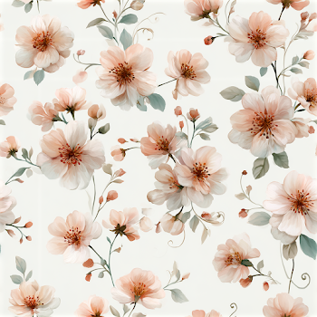 Seamless Watercolor Floral Pattern with Wild Roses