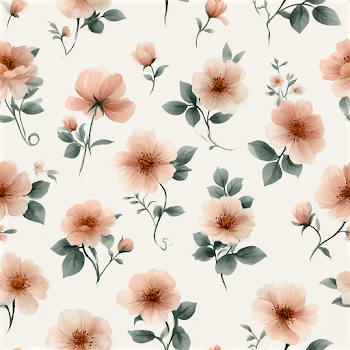 Seamless Watercolor Floral Pattern with Wild Roses
