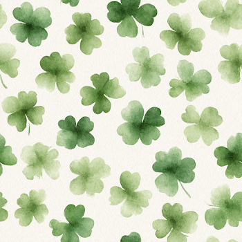Seamless Watercolor Four-Leaf Clover Pattern