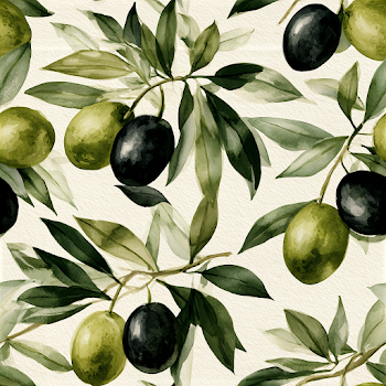 Seamless Watercolor Olive Pattern