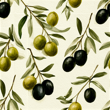 Seamless Watercolor Olive Pattern
