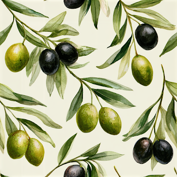 Seamless Watercolor Olive Pattern