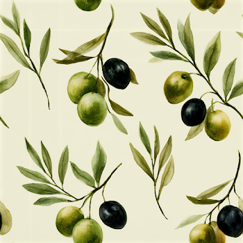 Seamless Watercolor Olive Pattern