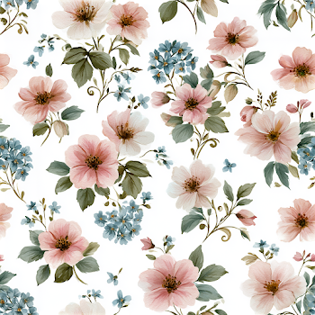 Seamless Watercolor Wild Rose Pattern