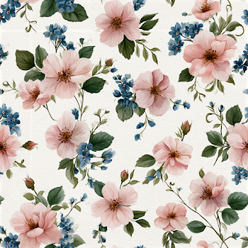 Seamless Watercolor Wild Rose Pattern