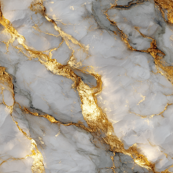 Seamless White Marble Texture with Liquid Gold Veins