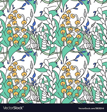Seamless with abstract floral pattern vector image
