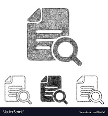 Search icon set - sketch line art vector image