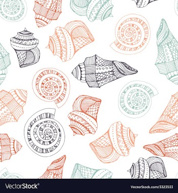  					Seashell Seamless Pattern vector&nbsp;image														