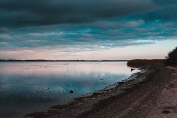 Seashore Under Cloudy Sky during Golden Hour