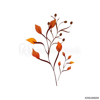 season autumn branch with leafs