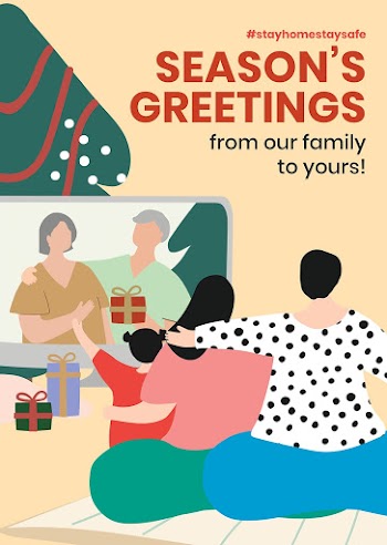 Season greeting template psd in new normal