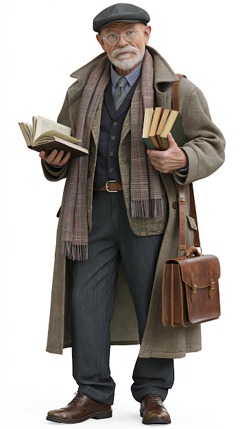 Seasoned Male College Professor in Academic Attire