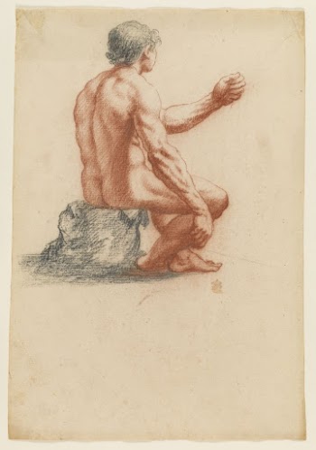 Seated male nude seen two-thirds | Free Photo - rawpixel