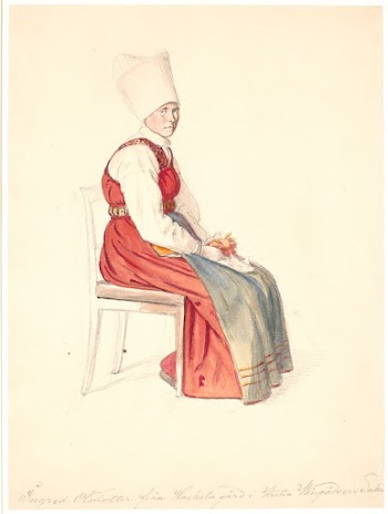 Seated Swedish peasant woman with high | Free Photo - rawpixel