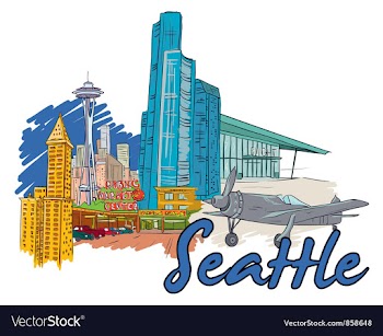 Seattle doodles vector image