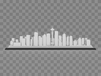 Seattle Skyline - Stainless Steel Cut Map Gift – Cut Maps