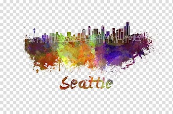 Seattle Watercolor painting Skyline illustration, Color city transparent background PNG clipart