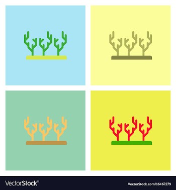 Seaweed icon collection vector image