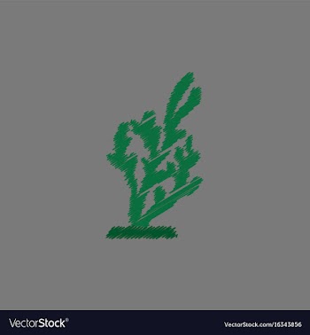 Seaweed icon in hatching style vector image