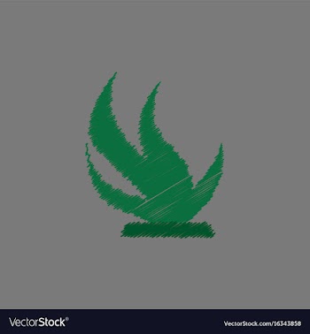Seaweed icon in hatching style vector image