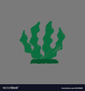 Seaweed icon in hatching style vector image