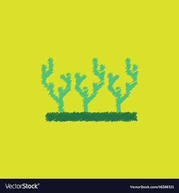 Seaweed icon in hatching style vector image