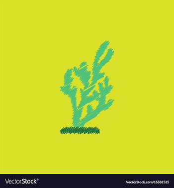 Seaweed icon in hatching style vector image