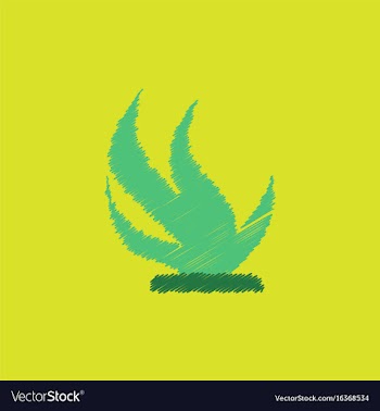 Seaweed icon in hatching style vector image