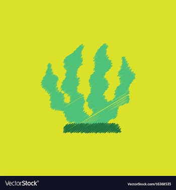 Seaweed icon in hatching style vector image