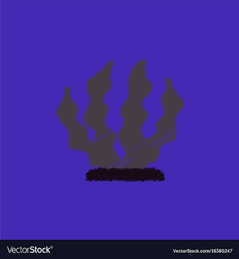 Seaweed icon in hatching style vector image
