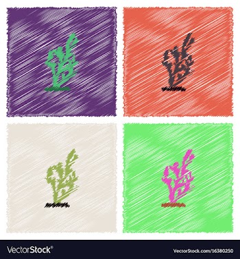 Seaweed icon in hatching style vector image
