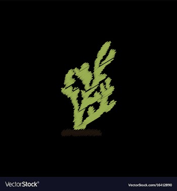 Seaweed icon in hatching style vector image