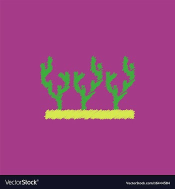 Seaweed icon in hatching style vector image