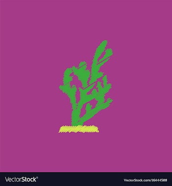 Seaweed icon in hatching style vector image