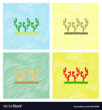 Seaweed icon in hatching style vector image