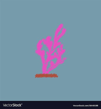 Seaweed icon in hatching style vector image