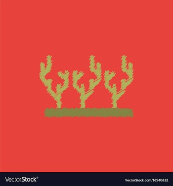 Seaweed icon in hatching style vector image