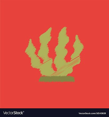 Seaweed icon in hatching style vector image