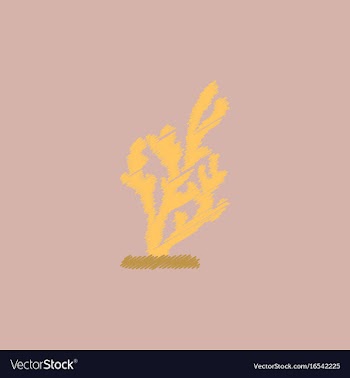 Seaweed icon in hatching style vector image