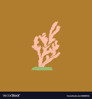 Seaweed icon in hatching style vector image