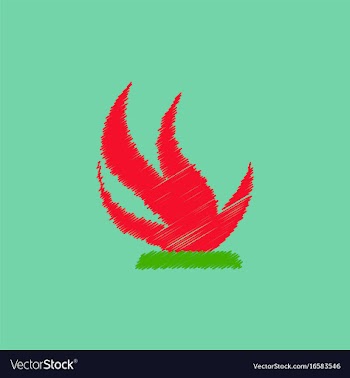 Seaweed icon in hatching style vector image