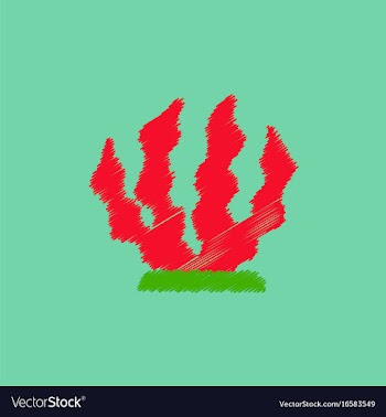 Seaweed icon in hatching style vector image